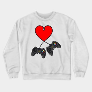 Video Gamer Heart Controller Valentine's Day Crewneck Sweatshirt